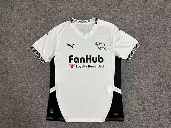 24-25 Season Derby County Home White Color Football Jersey